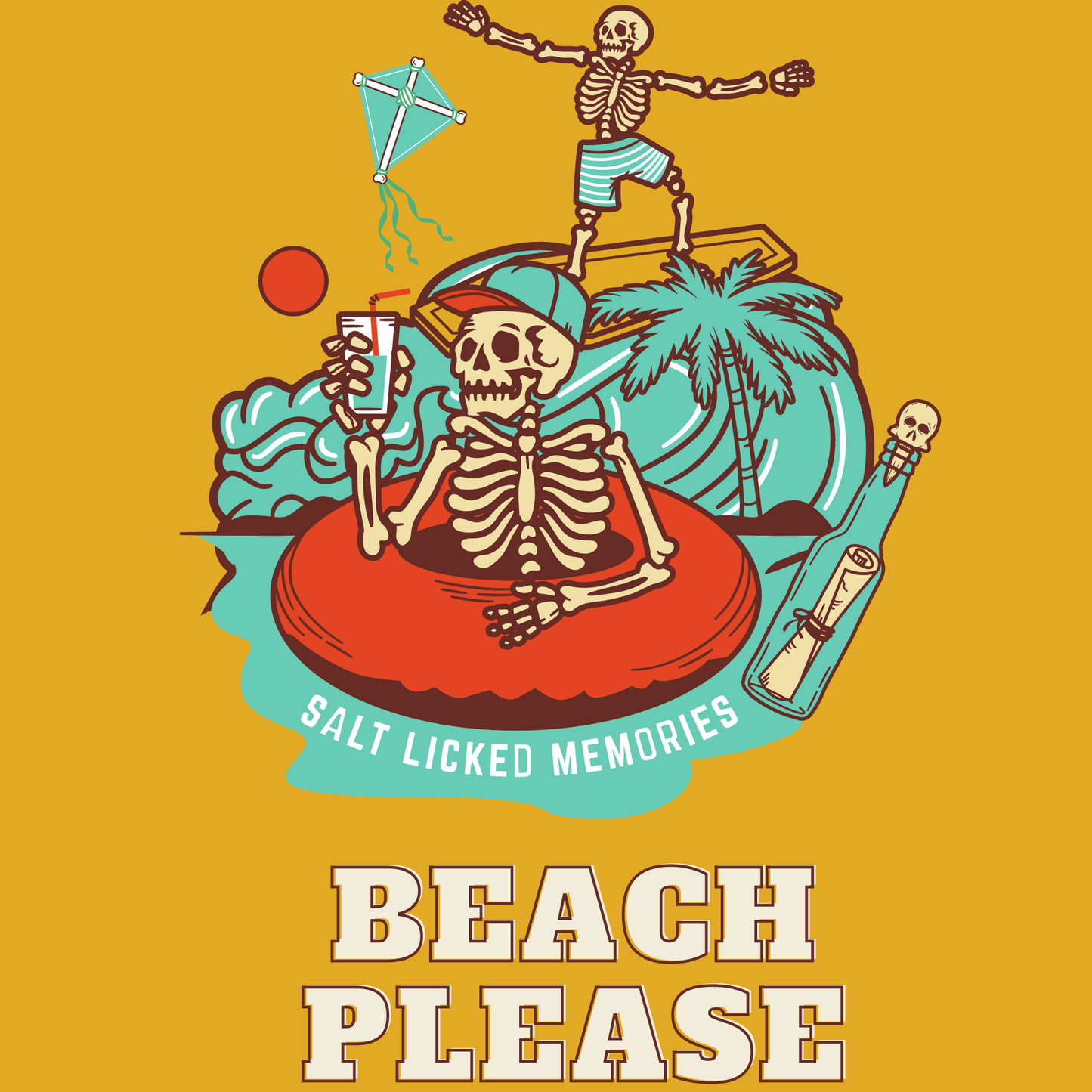 Beach Please Beach Bums DTF Transfers Transparent Background