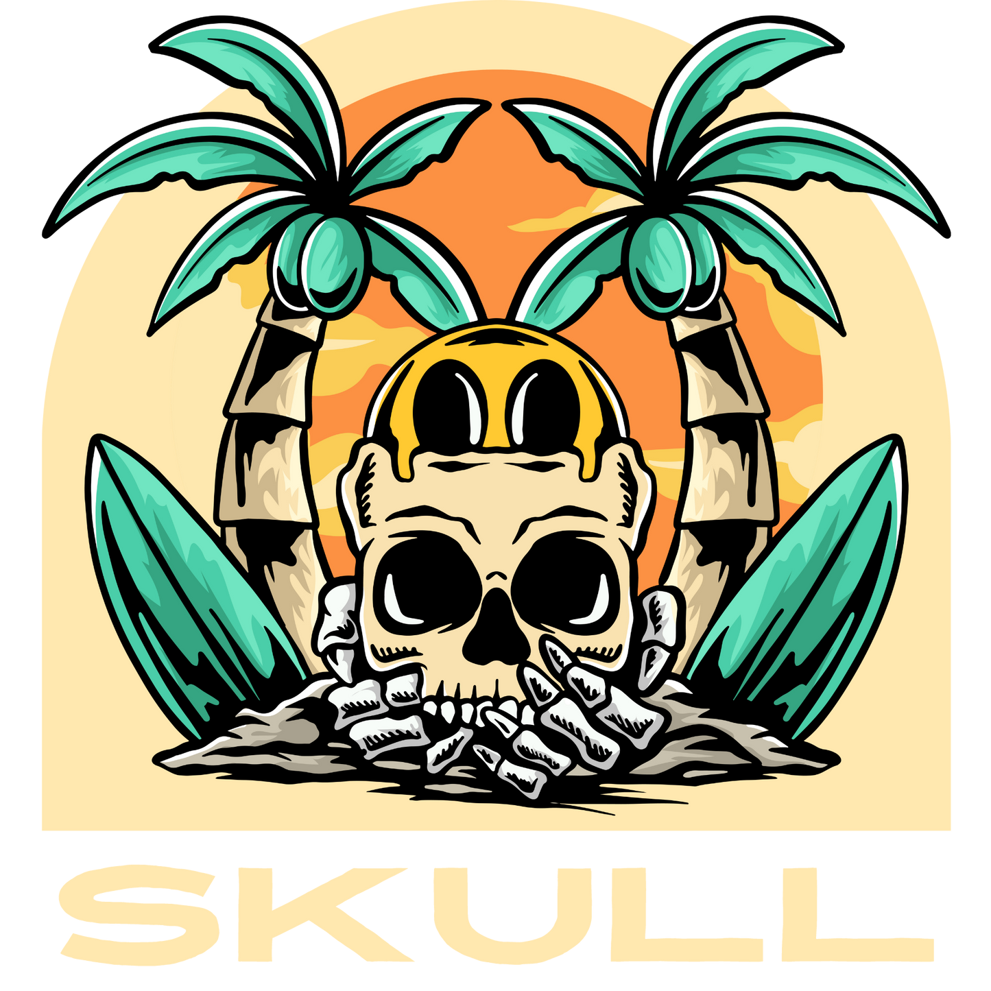 Skull Beach Bums DTF Transfers