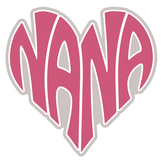 Nana Shaped Heart DTF Transfer