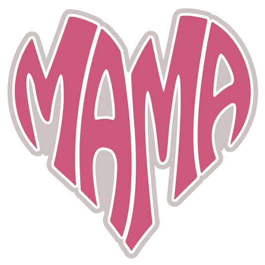 Mama Shaped Heart DTF Transfer