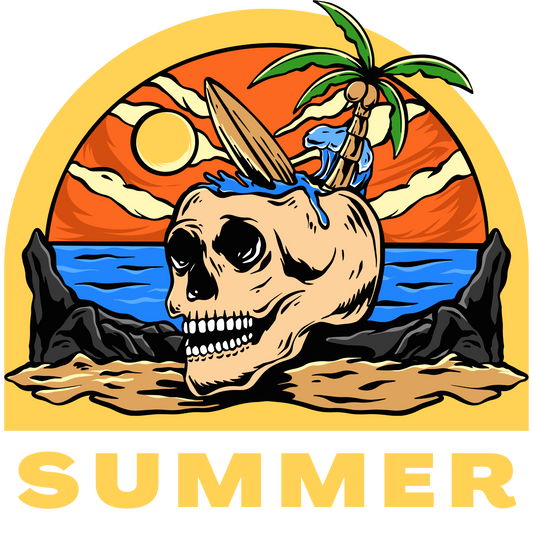 Summer Skull Beach Bums DTF Transfers