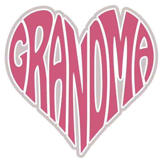 Grandma Shaped Heart DTF Transfer